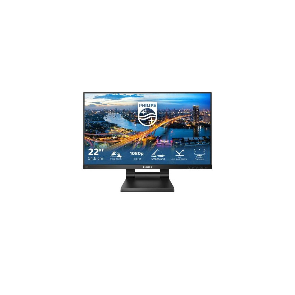 MONITOR PHILIPS TOUCH LED 21.5" Wide 222B1TC/00 IPS 1920x1080 4ms 250cd/mq 1000:1(50000.000:1)2x2 MM REG.H PIVOT VGA HDMI DP USB