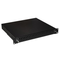 CASSETTO FIBRA OTTICA 24 PORTE PER ADATTATORI SC DUPLEX 1 UNITA' PER INSTALLAZIONE 19" NERO CON BINARI TELESCOPICI LKFO24SCDN