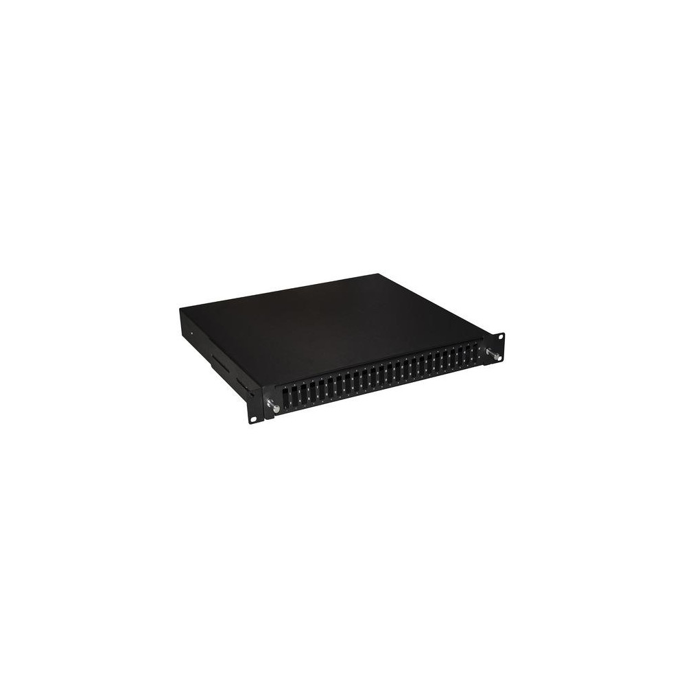 CASSETTO FIBRA OTTICA 24 PORTE PER ADATTATORI SC DUPLEX 1 UNITA' PER INSTALLAZIONE 19" NERO CON BINARI TELESCOPICI LKFO24SCDN