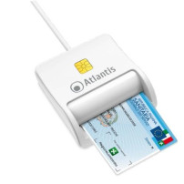 LETTORE ATLANTIS P005-SMARTCR-U SMART CARD reader per CNS/CRS/TS firma digitale fascicolo sanit. siti gov. USB cavo 120cm bianco
