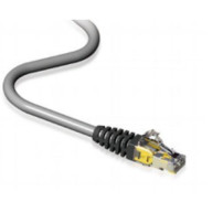 Cat 6A 5m  Stranded 4 Pair RJ45 Blade Patch Cord Grey LSHF/LSZH IEC 332.1 Sheathed Cable with Grey Boots