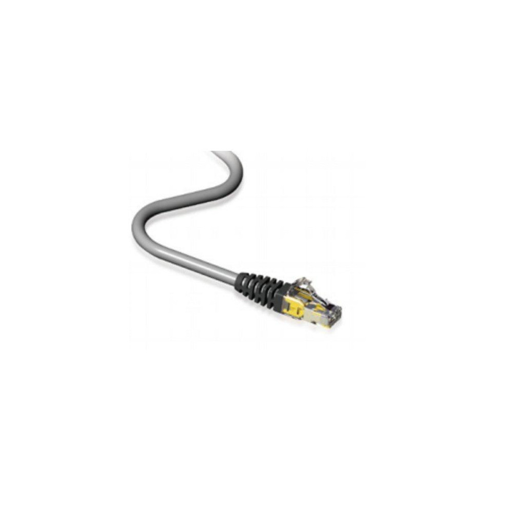 Cat 6A 5m  Stranded 4 Pair RJ45 Blade Patch Cord Grey LSHF/LSZH IEC 332.1 Sheathed Cable with Grey Boots