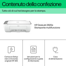 HP DeskJet 2820e Wireless All-in-One Colore Stampante, Fotocopiatrice, scanner