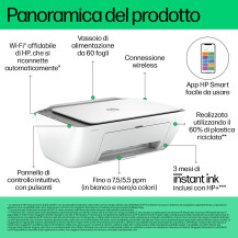 HP DeskJet 2820e Wireless All-in-One Colore Stampante, Fotocopiatrice, scanner