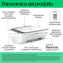 HP DeskJet 2820e Wireless All-in-One Colore Stampante, Fotocopiatrice, scanner