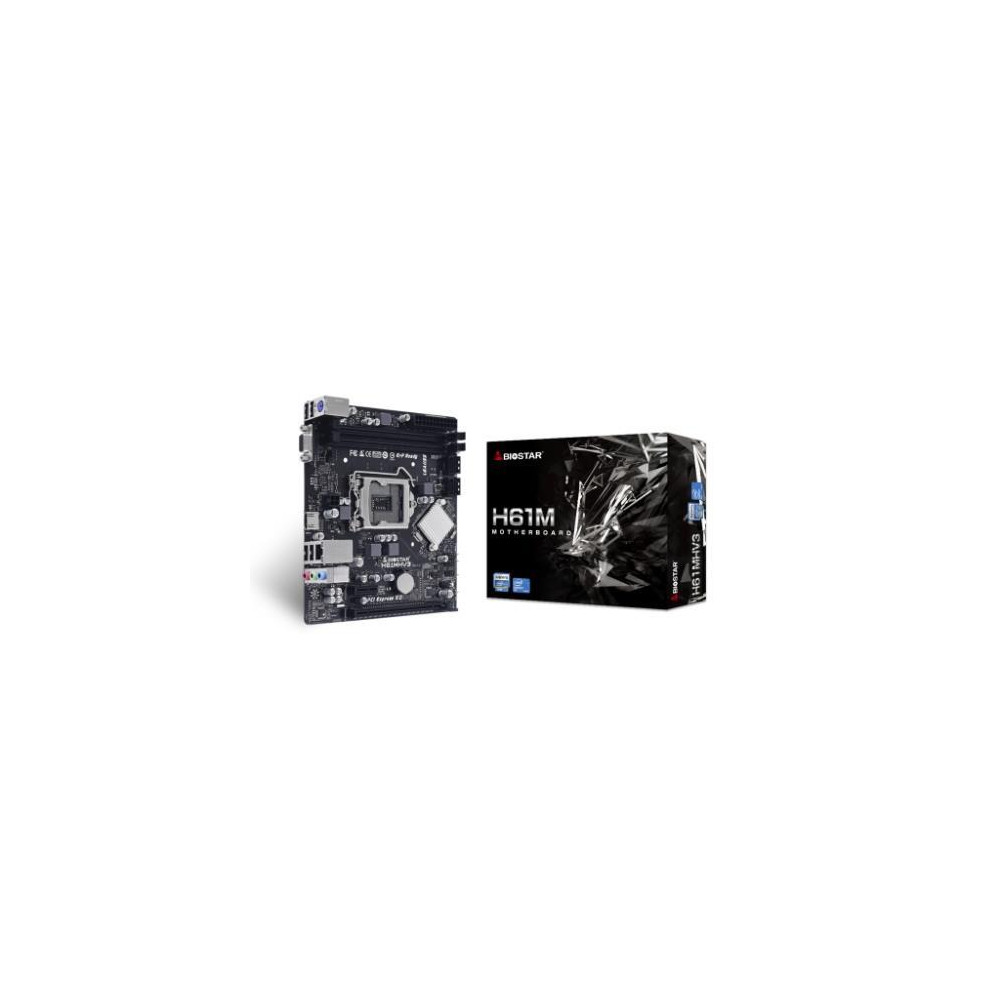 MB BIOSTAR H61MHV3 LGA 1155 H61 2DDR3 VGA+HDMI PCIE, 4*SATA mATX