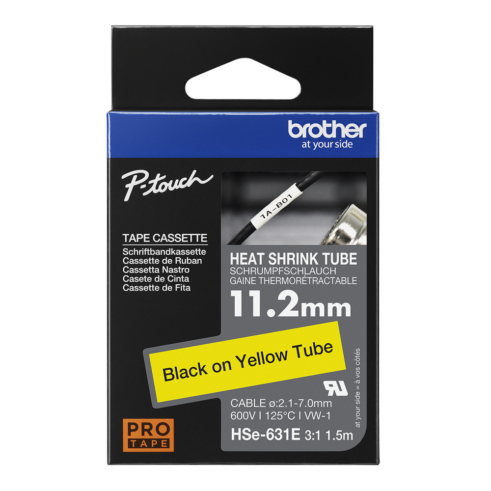 ORIGINAL Brother Nastro Nero su giallo HSe-631E