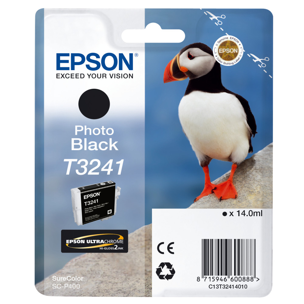 ORIGINAL Epson Cartuccia d'inchiostro nero C13T32414010 T3241 ~4200 Seiten 14ml