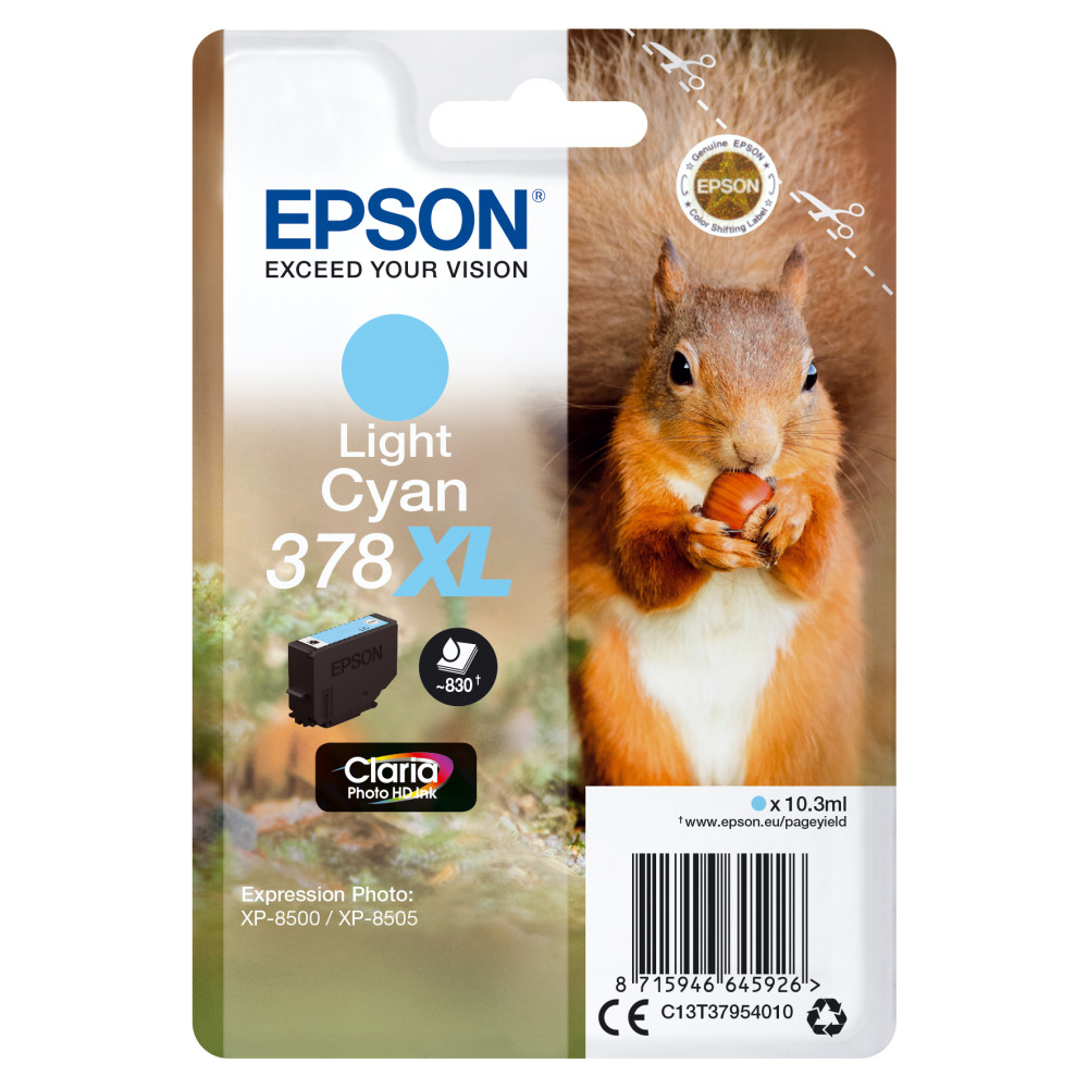 ORIGINAL Epson Cartuccia d'inchiostro ciano (chiaro) C13T37954010 378XL ~830 Seiten 10,3ml
