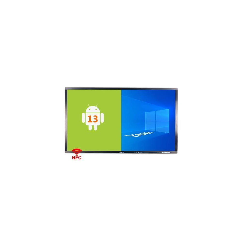 MONITOR INTERATTIVO TOUCH YASHI 75" LY7517 LCD 4K TYPE-C 4GB RAM ANDROID 13, staffa a muro inclusa + Webcam 48mp integrata ^