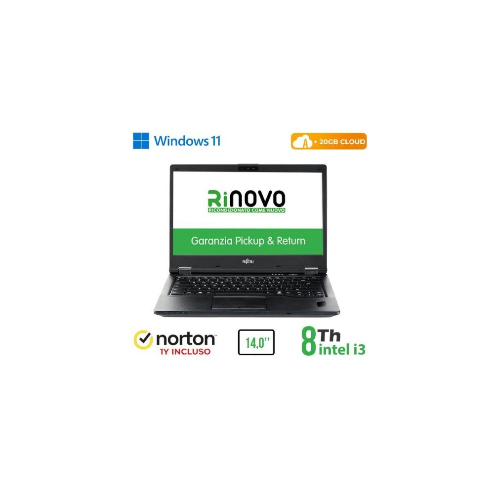 NB FUJITSU RINOVO REFURBISHED LifeBook E549 RN52422311 14" i3-8x00 8GB SSD NEW 256GB W11P CLOUD 20GB + NORTON RN52422311 FUJITSU