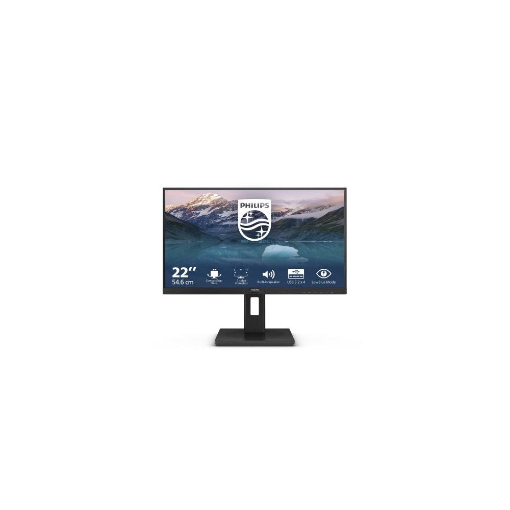 MONITOR PHILIPS LED 21.5" Wide 222S9JML/00 VA 1920x1080 4ms 250cd/mq 3000:1 (20.000.000:1) 2x2W MM PIVOT Reg.H VGA HDMI DP