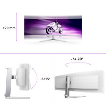 Philips Evnia 8000 49M2C8900L/00 Monitor PC 124,2 cm (48.9") 5120 x 1440 Pixel Dual QHD QD-OLED Bianco