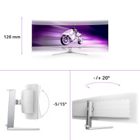 Philips Evnia 8000 49M2C8900L/00 Monitor PC 124,2 cm (48.9") 5120 x 1440 Pixel Dual QHD QD-OLED Bianco