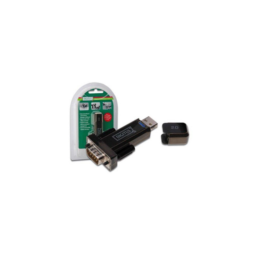 ADATTATORE DIGITUS USB 2.0 "A"/SERIALE RS232 9 PIN MASCHIO - CAVO PROLUNGA CM.80 INCLUSO