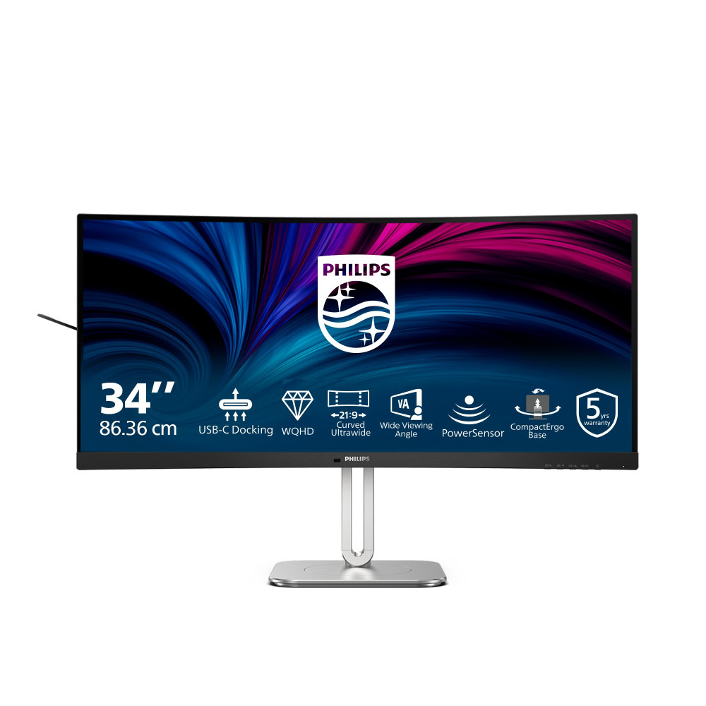 Philips 5000 series 34B2U5600C/00 Monitor PC 86,4 cm (34") 3440 x 1440 Pixel Dual QHD LCD Grigio