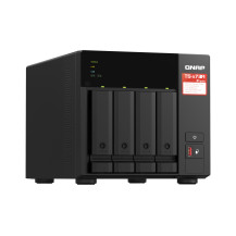 QNAP TS-473A + QSW-1105-5T Bundle Pack NAS Tower Ryzen Embedded V1500B 8 GB DDR4 0 TB QNAP Turbo System Nero
