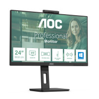 MONITOR AOC LED 23.8'' Wide 24P3CW IPS 1920x1080 4ms 300cd/mq 20.000.000:1 2x5W MM Webcam Reg.H PIVOT HDMI DP USB-C docking