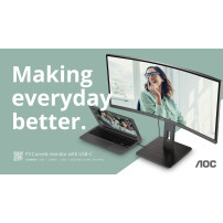 MONITOR AOC LED 34" Wide CURVED CU34P3CV VA 3440x1440 1ms 300cd/mq 50.000.000:1 2x5W MM Reg.H HDMI DP USB-C Docking