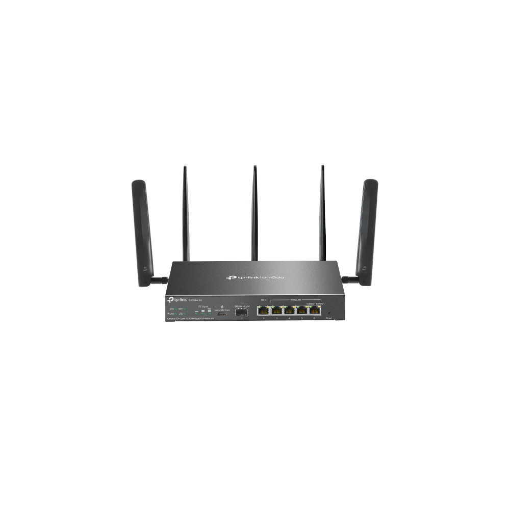 ROUTER TP-LINK ER706W-4G GIGABIT VPN 4G AX3000 1P Gigabit SFP WAN/LAN,1P Gigabit RJ45 WAN,4P GigabitWAN/LAN RJ45 1Nano SIM slot