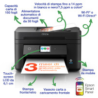 MULTIFUNZIONE EPSON Workforce WF-2960DWF A4 4INK 33/20PPM 150FF DUPLEX LCD FAX ADF LAN WiFi USB2.0 Epson Connect