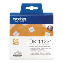 ETICHETTE BROTHER DK-11221 CONF.1000PZ ADESIVE 23x23mm Nero/Bianco X QL-500 QL-550 QL-1050 QL-1050N