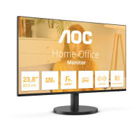 MONITOR AOC LED 23.8'' Wide 24B3QA2 IPS 1920x1080 120HZ 4ms 300cd/mq 1.500:1 2x2W MM VGA HDMI DP