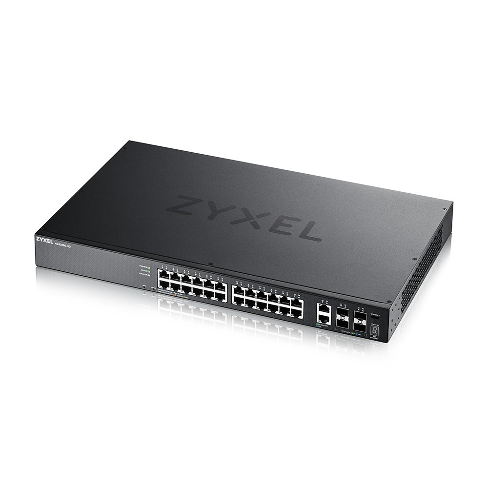 SWITCH ZYXEL XGS2220-30 24P Gigabit +2P 10GB MultiGigabit +4P 10GB SFP+, IPv6, VLAN, Rack Managed Layer 3 Lite Stackable