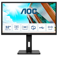 MONITOR AOC LED 31.5" Wide Q32P2 IPS 2560x1440 4ms 250cd/mq 1.000:1(50.000.000:1) 2x3W MM Reg.H PIVOT HDMI DP