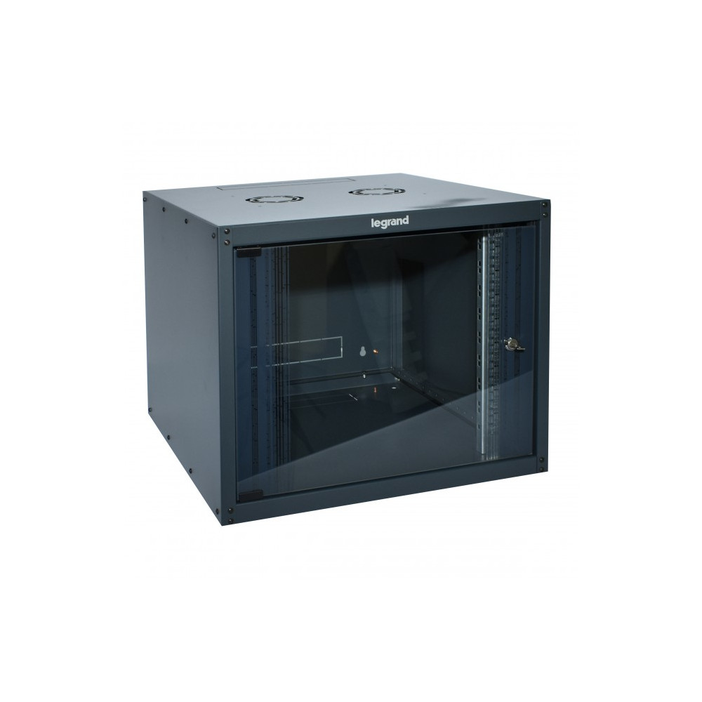 ARMADIO BOX DA PARETE LEGRAND 12U 625X600X600 PORTA IN VETRO RAL 7016