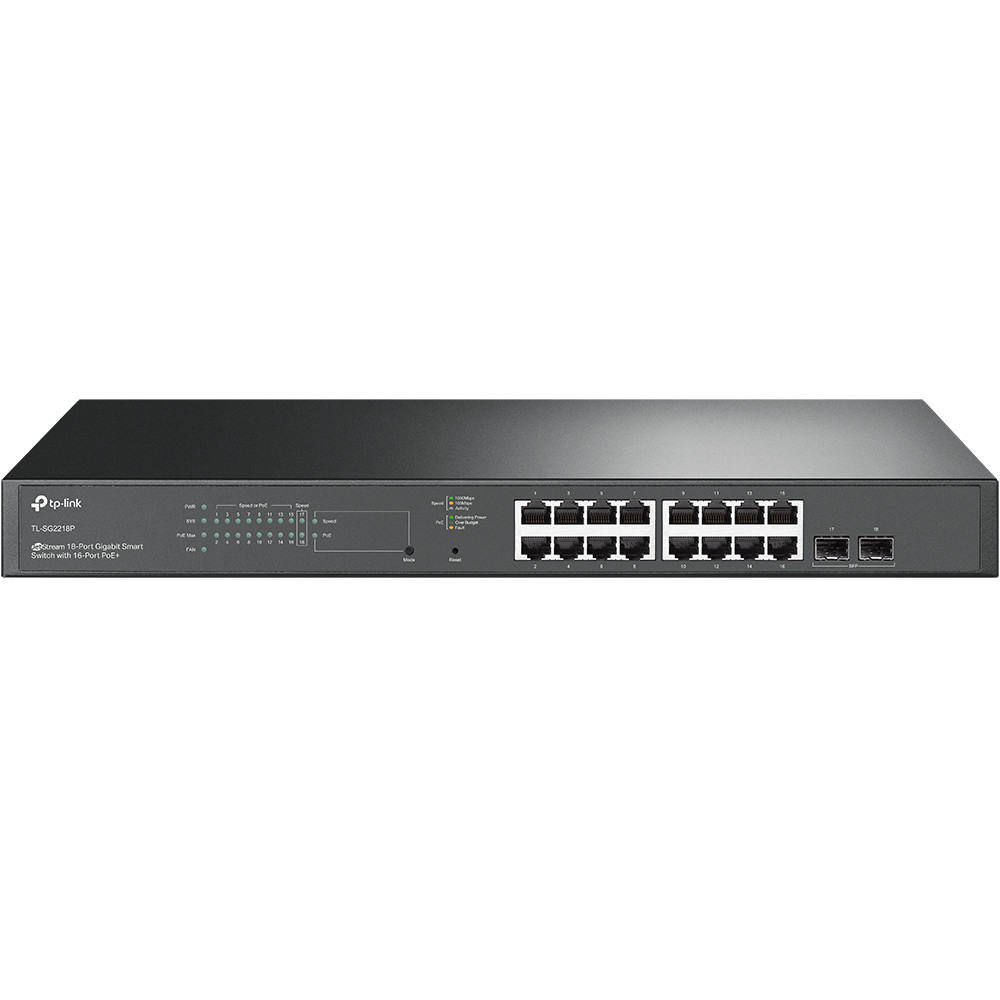 TP-Link Omada SG2218P switch di rete Gestito L2/L2+ Gigabit Ethernet (10/100/1000) Supporto Power over Ethernet (PoE) 1U Nero