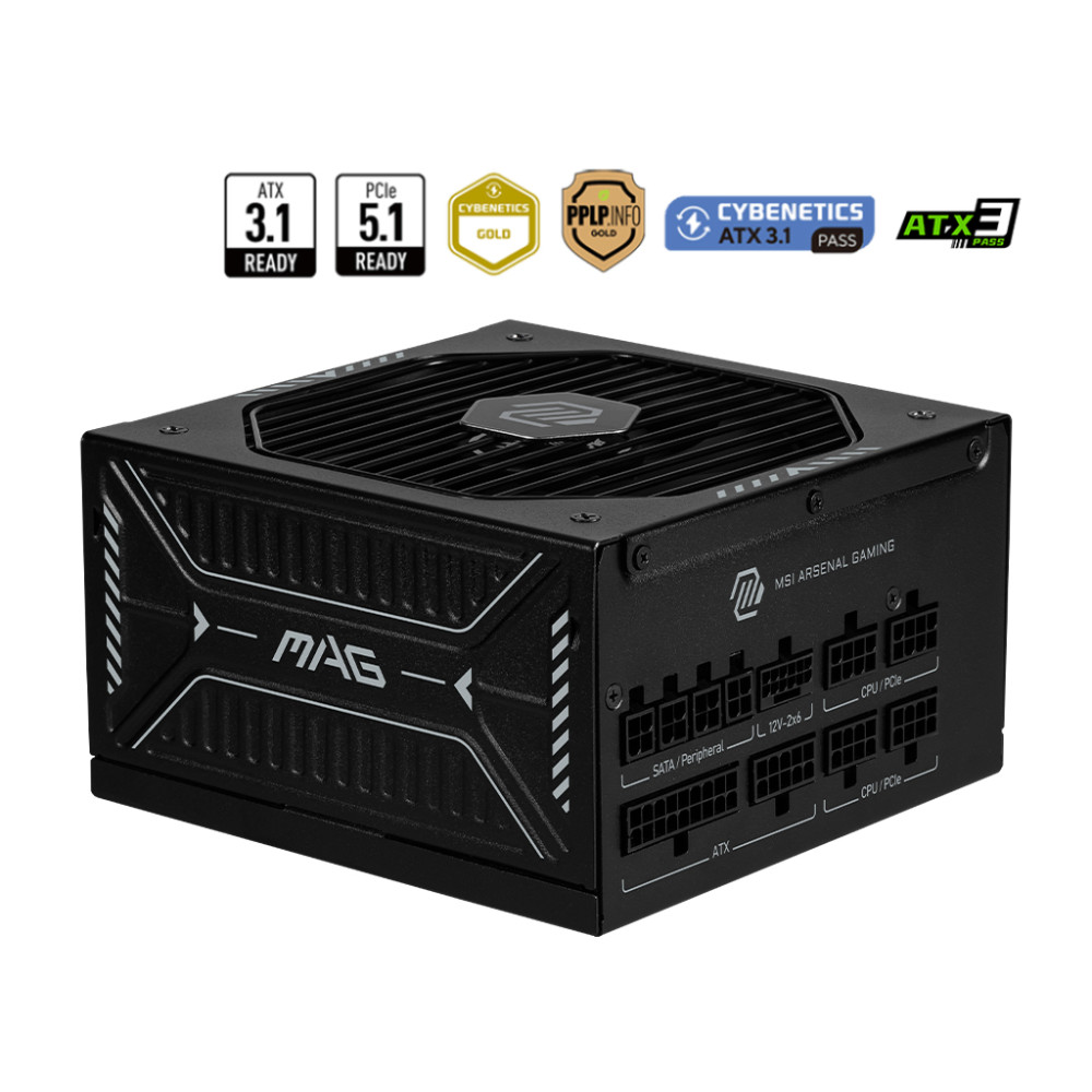 Power SupplyMSI MAG A850GLS PCIE 5 306-7ZPIY11-CE0 850W