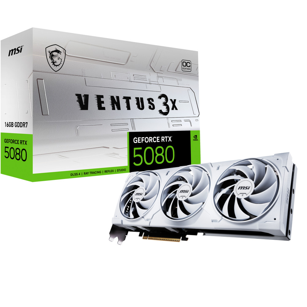 VGA MSI GeForce® RTX 5080 16GB VENTUS 3X OC WHITE