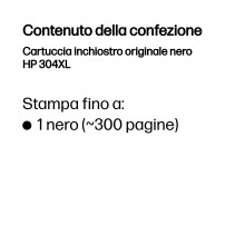 ORIGINAL HP Cartuccia d'inchiostro nero N9K08AE 304 XL ~300 Seiten