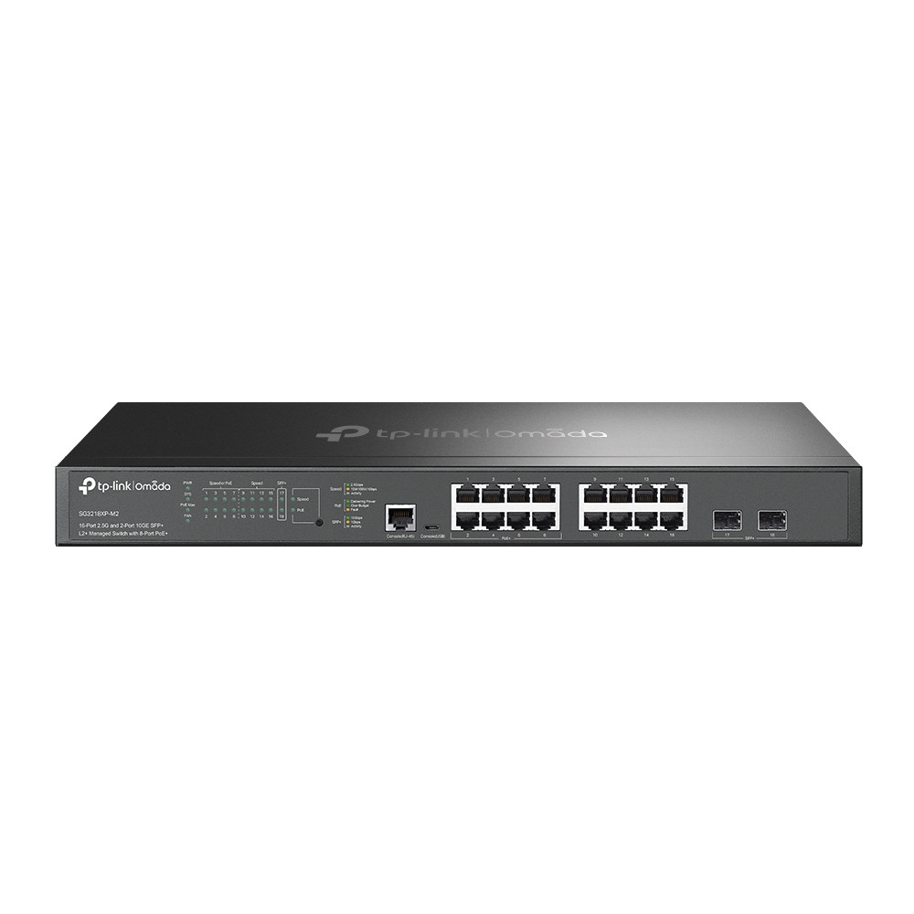 SWITCH TP-LINKS SG3218XP-M2 L2+ Managed Switch Omada 16P 2.5G, 2P 10GE SFP+ e 8P PoE+fino a 240W