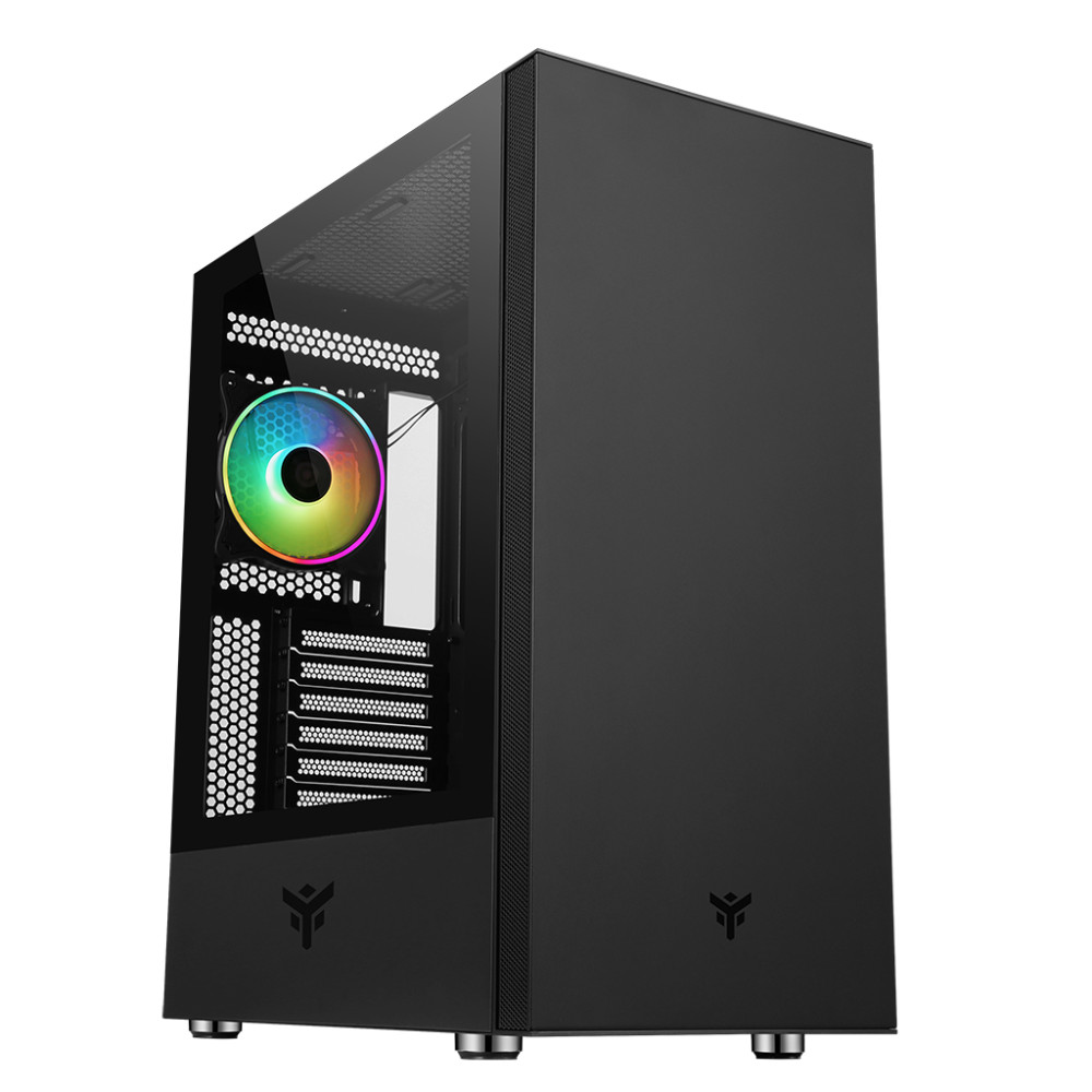 CASE ITEK M.TOWER "VERTIBRA S210" GAMING  2*USB3, 12cm fan ARGB, Trasp Wind, -  ITGCAVS210