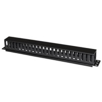 PANNELLO PASSACAVI 1 UNITA' A GABBIA PER RACK CON COPERCHIO SCORREVOLE 25 SLOT COLORE NERO - LKORG1UL