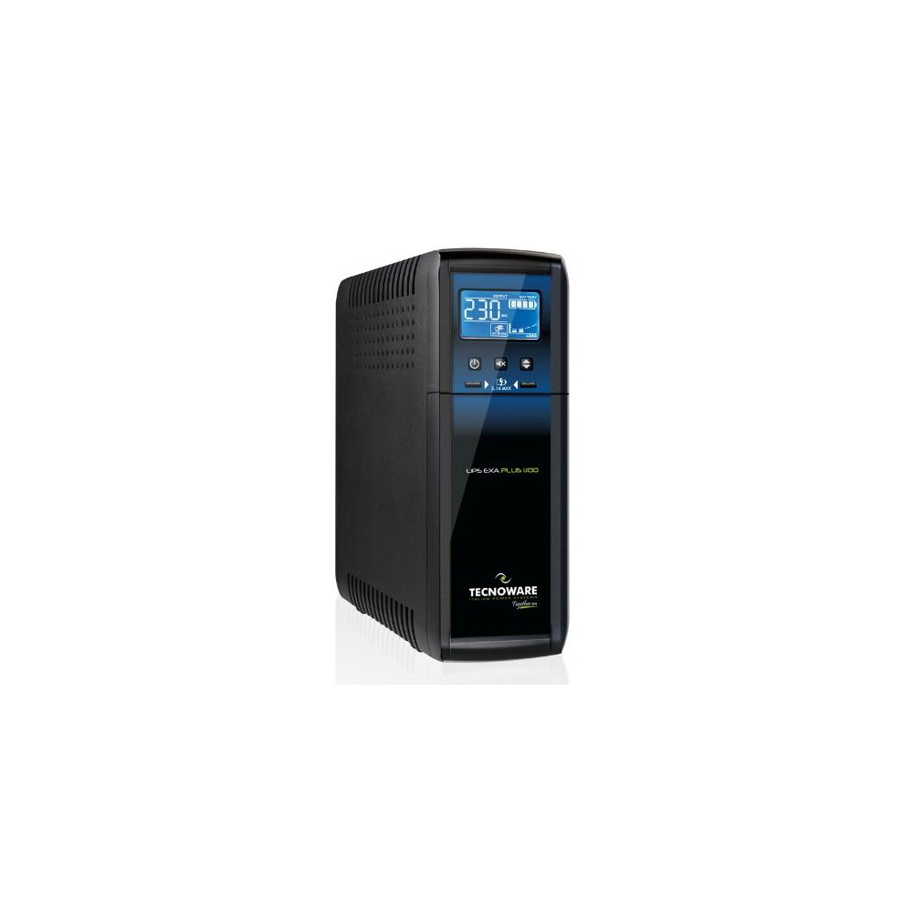 UPS TECNOWARE EXA-PLUS 1100 IEC TOGETHER ON-1100VA/770W+2USB x charger 2.1A LCD Sinusoidale+AVR+Prot.RJ45/11+USB xSW