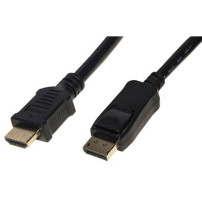 CAVO LINK DISPLAYPORT 1.2 TO HDMI 1.4, M/M, 1,8MT, 4Kx2K 30 HZ CONTATTI DORATI, NERO, LKCDPH18