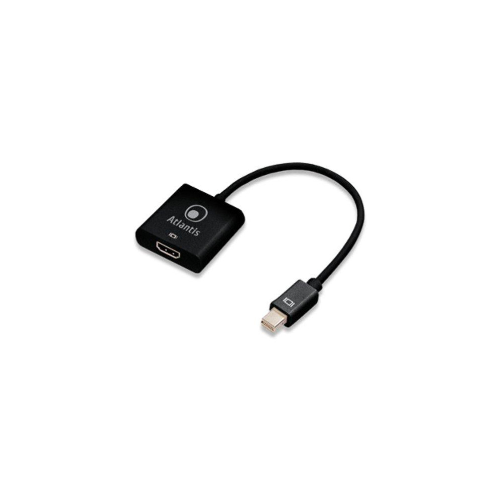 ADATTATORE ATLANTIS MINI DISPLAYPORT TO HDMI, M/F, 0,17MT, NERO, A04-MINIDP_HDMI