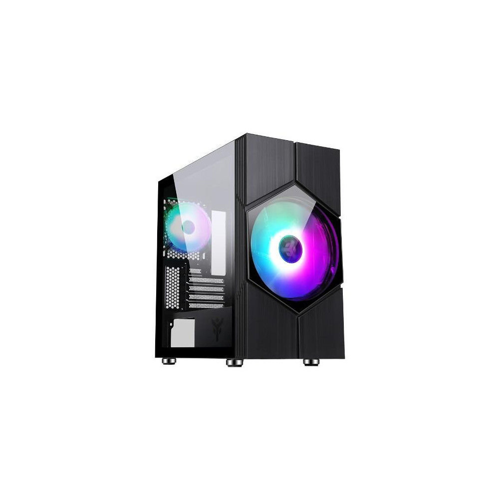 CASE ITEK TOWER "VORTEX" GAMING  2*USB2,2*USB3 20cm fan ARGB, Trasp Wind, -  ITGCACOLVB