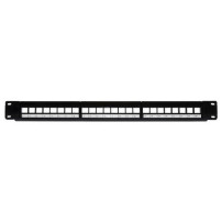 PANNELLO PATCH LINK VUOTO 24 PORTE PER MONTAGGIO 19" MODULI JACK PER RETI (moduli non inclusi) COLORE NERO LKPV24