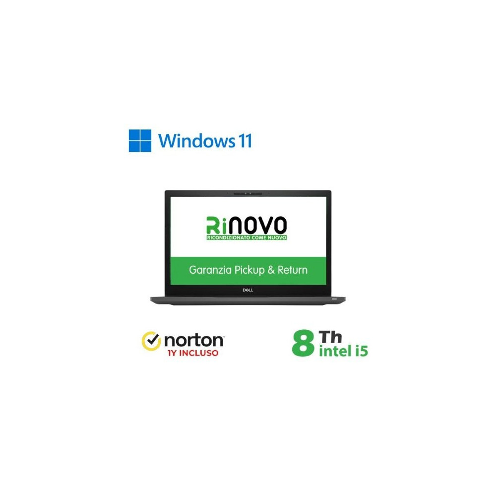 NB DELL RINOVO REFURBISHED Latitude E7490 RN42532312 14" i5-8x00U 16GB SSD 256GB NO DVD W11P + NORTON RN42532312 DELL REFURBISHE