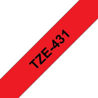 NASTRO BROTHER TZE431 Laminato da 12 mm (8 m) Nero/Rosso
