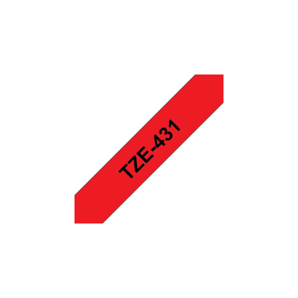 NASTRO BROTHER TZE431 Laminato da 12 mm (8 m) Nero/Rosso