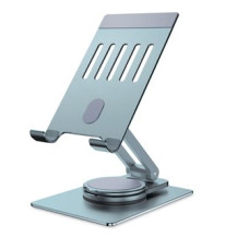 SUPPORTO SOLLEVA SMARTPHONE/TABLET ATLANTIS P022-SS01-AGP ALTEZZA ED INCLINAZIONE REGOLABILE BASE GIREVOLE 360° ALLUMINIO P022-S