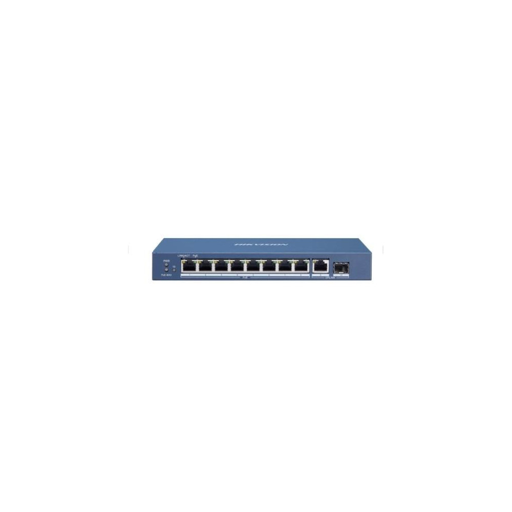 SWITCH HIKVISION L2, Unmanaged, 8 Gigabit POE ports,1 Gigabit RJ45 uplink port,1 Gigabit SFP uplink,802.3af/at-DS-3E0510P-E/M DS