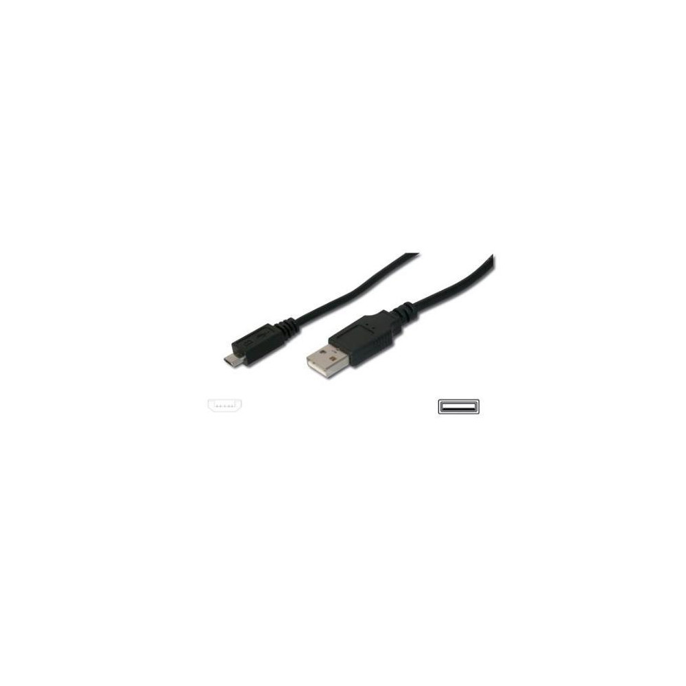 CAVO DIGITUS USB 2.0 A TO USB MICRO-B, M-M, 1,8MT, SCHERMATO, NERO, AK67421