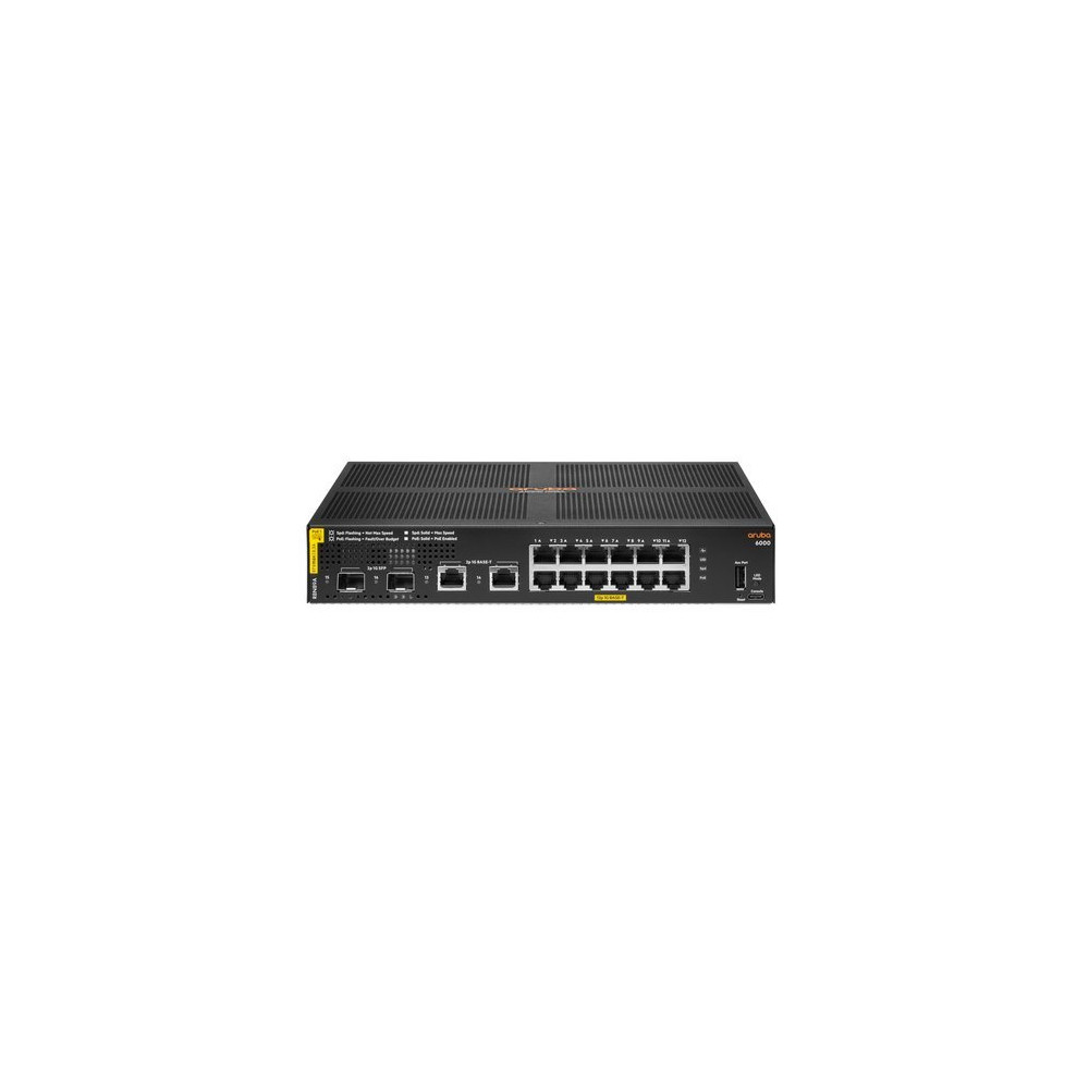 SWITCH R8N89A ARUBA CX 6000 12 X 10/100/1000 CLASS4 (POE 139W) + 2 X 1GB BASET + 2 X 1GB SFP GARANZIA A VITA LIMITATA R8N89A HPE