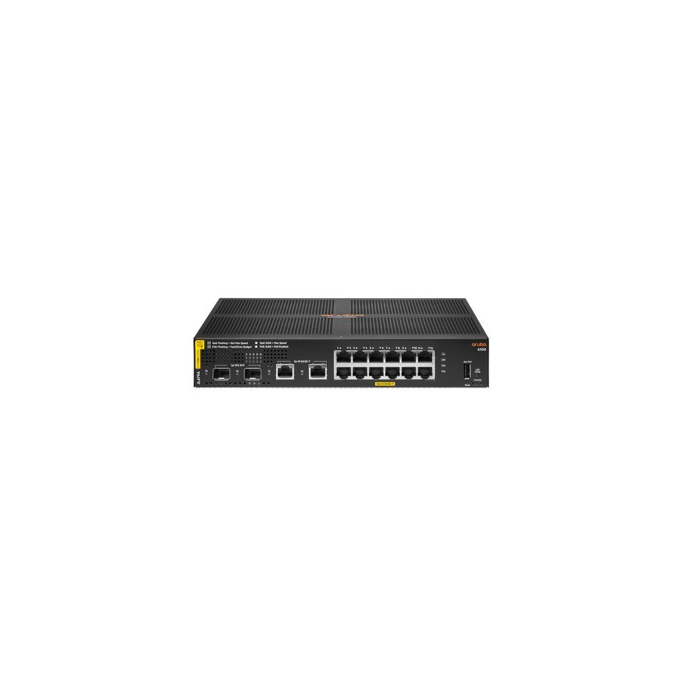 SWITCH HPE JL679A ARUBA 6100 12 PORTE 10/100/1000 POE+ (139W) 2X 1GB/10GB SFP+ 2X 1000BASET CLASS4 GAR A VITA JL679A HPE